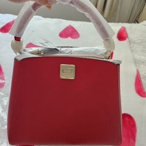 Bright Red Designer Handbag